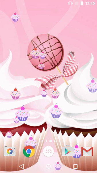 Cute Cupcakes Live Wallpaper - Image screenshot of android app