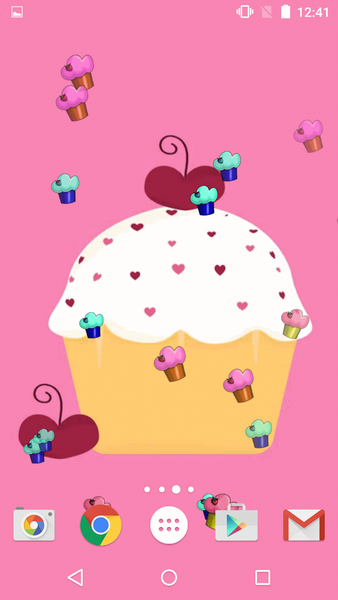 Cute Cupcakes Live Wallpaper - Image screenshot of android app