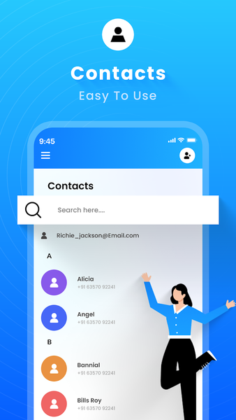 Contacts - عکس برنامه موبایلی اندروید