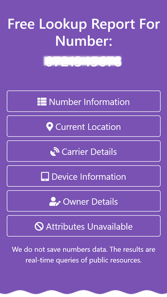 Phone Number Lookup - Image screenshot of android app