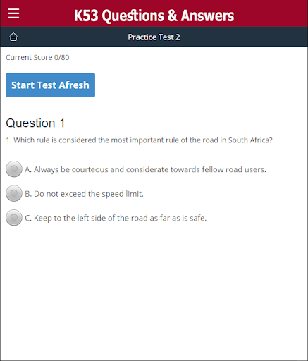 K53 Questions & Answers SA - Image screenshot of android app