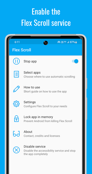 Flex: Multi-Speed Auto Scroll - عکس برنامه موبایلی اندروید