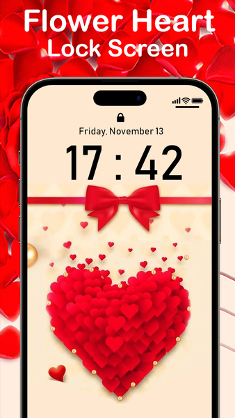 Rose Heart Lock Screen - عکس برنامه موبایلی اندروید