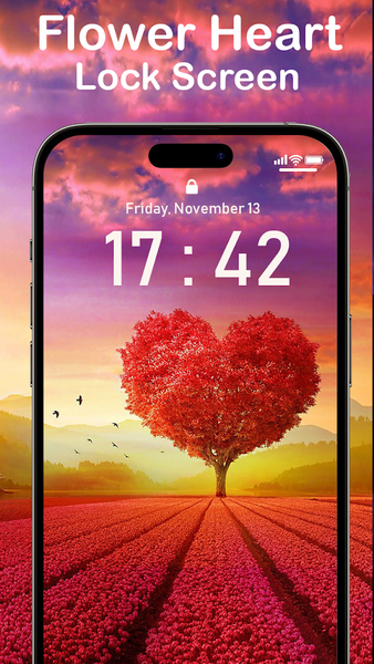 Rose Heart Lock Screen - عکس برنامه موبایلی اندروید