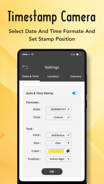 Timestamp Camera : Date, Time - عکس برنامه موبایلی اندروید
