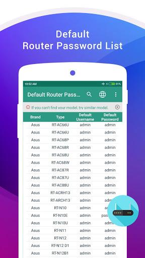 WiFi Router Password - Image screenshot of android app