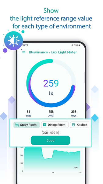 Illuminance - Lux Light Meter - عکس برنامه موبایلی اندروید