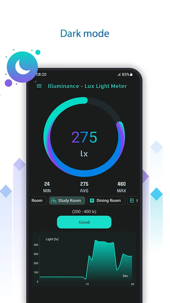 Illuminance - Lux Light Meter - عکس برنامه موبایلی اندروید