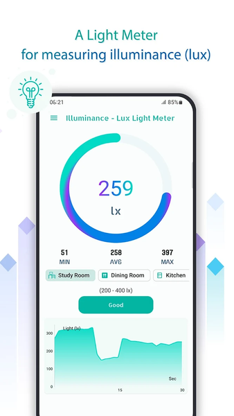 Illuminance - Lux Light Meter - عکس برنامه موبایلی اندروید