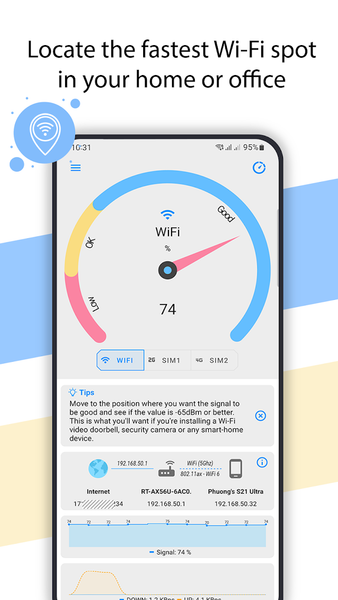 Net Signal Pro:WiFi & ۵G Meter - عکس برنامه موبایلی اندروید