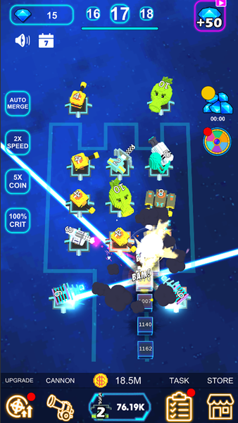 Space Merge Turret 3D - Gameplay image of android game