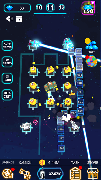 Space Merge Turret 3D - Gameplay image of android game