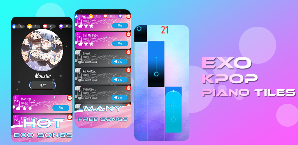 EXO Perfect Piano Tiles - Gameplay image of android game