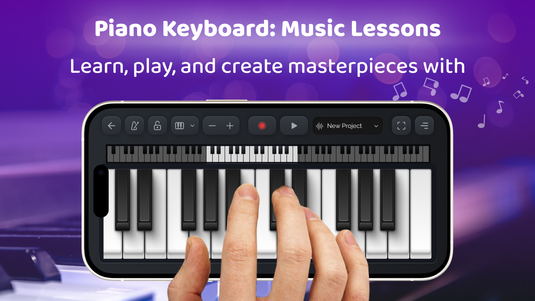 Piano Keyboard: Music Lessons - عکس برنامه موبایلی اندروید