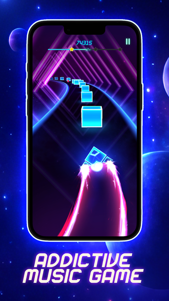 Beat Rush: Cyber Neon Rhythm - Gameplay image of android game