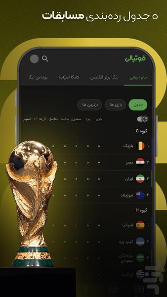 فوتبالی | نتایج و پخش زنده فوتبال - عکس برنامه موبایلی اندروید