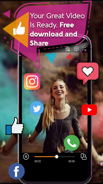 Slideshow Maker With Music - عکس برنامه موبایلی اندروید