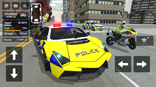 Police Car Driving Motorbike - Gameplay image of android game
