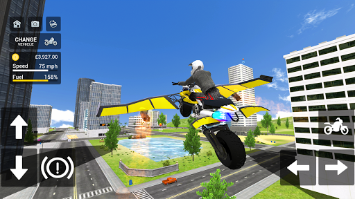 Flying Motorbike Simulator - Gameplay image of android game