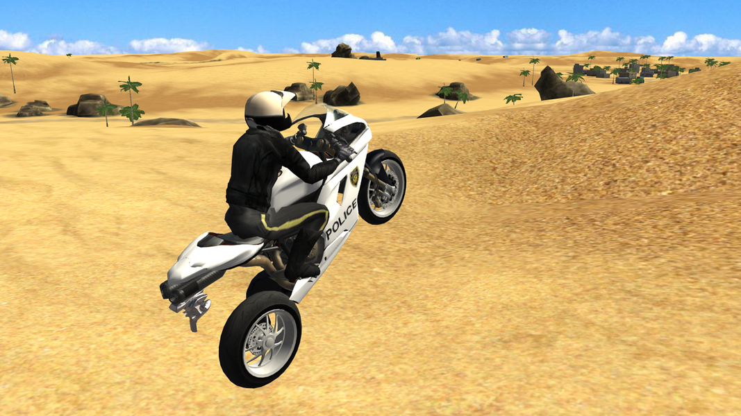 Police Motorbike Desert City - Image screenshot of android app