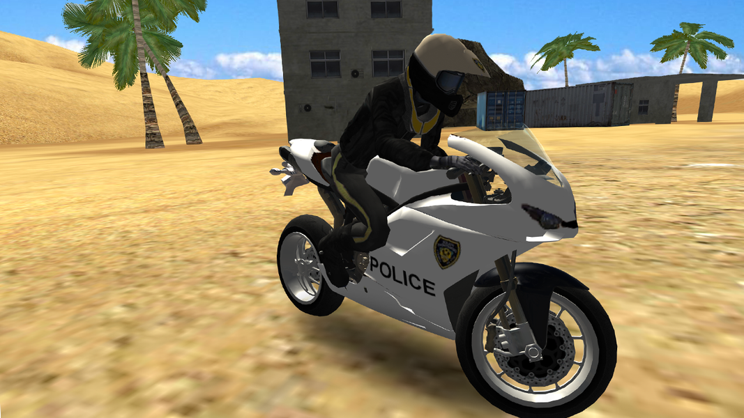 Police Motorbike Desert City - Image screenshot of android app