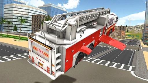 Fire Truck Flying Car - Gameplay image of android game