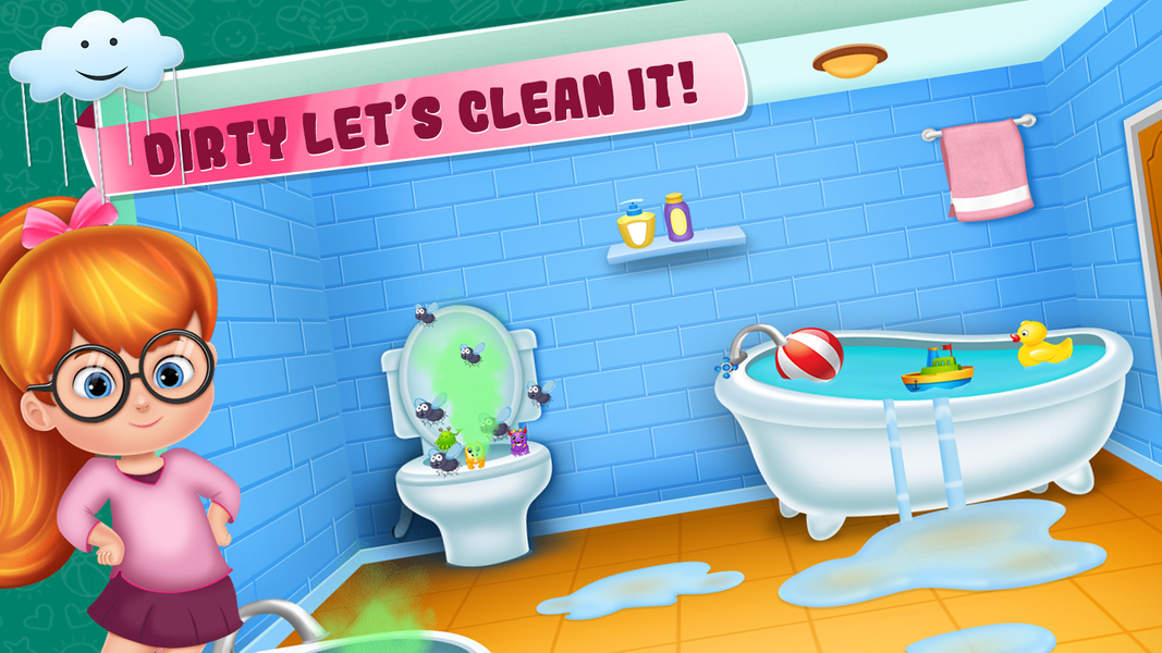 Little girl cleanup game - Gameplay image of android game