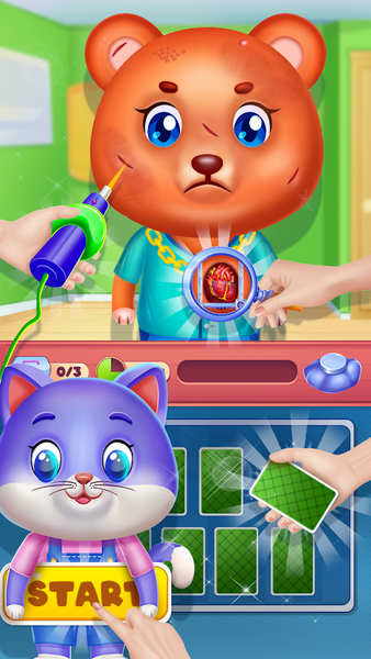 cute pet clinic with mini game - Gameplay image of android game