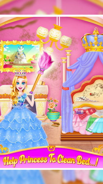 Girls royal home cleanup game - Gameplay image of android game
