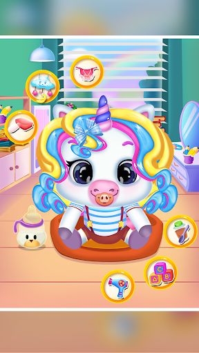 Newborn unicorn care game - Gameplay image of android game