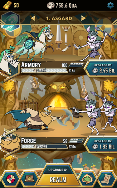 Viking Gods - Idle Tap Game - Gameplay image of android game