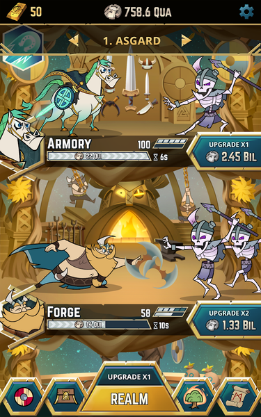 Viking Gods - Idle Tap Game - Gameplay image of android game