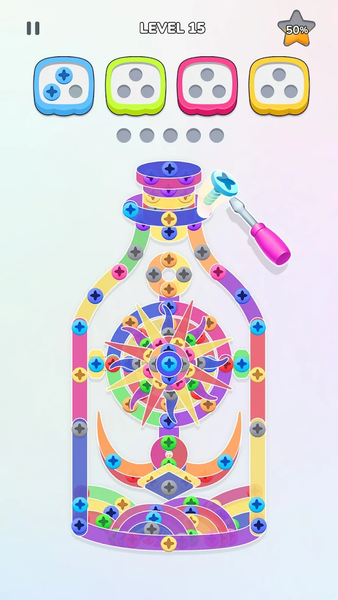 Unscrew Nuts Sort: Pin Puzzle - Gameplay image of android game