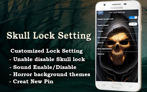 Lock Screen - Skull Pin Lock S - عکس برنامه موبایلی اندروید