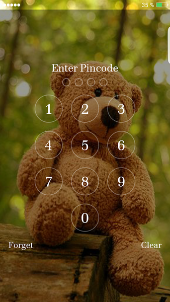 Teddy Bear Pin Lock Screen - عکس برنامه موبایلی اندروید