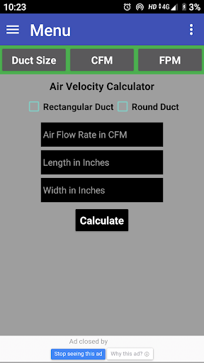 Duct Calculator - عکس برنامه موبایلی اندروید