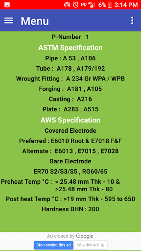 ASME Materials With Electrodes - Image screenshot of android app