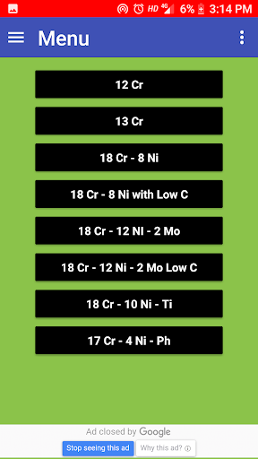 ASME Materials With Electrodes - Image screenshot of android app