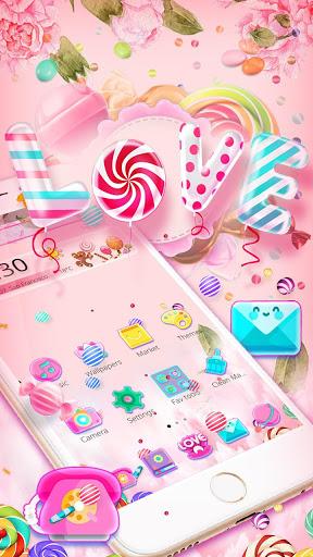 Pink Candy Sweet Love Theme - عکس برنامه موبایلی اندروید