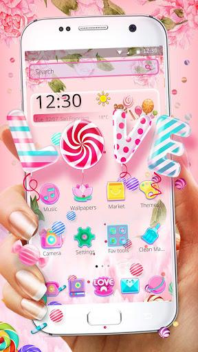 Pink Candy Sweet Love Theme - Image screenshot of android app