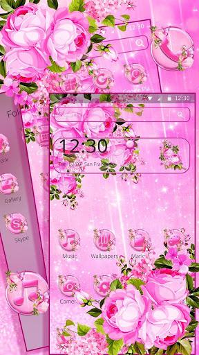 Pink Spring Bloom Glamour Rose Theme - Image screenshot of android app
