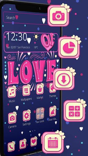 Pink Graffiti Love Heart Theme - Image screenshot of android app