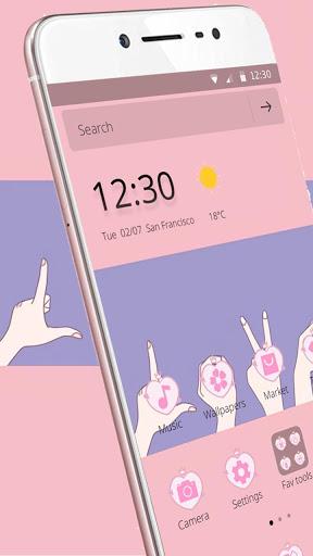 Pink Love Gesture Theme - Image screenshot of android app