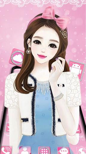 Pink Makeup Girl Theme - عکس برنامه موبایلی اندروید