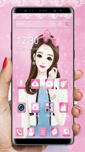 Pink Makeup Girl Theme - عکس برنامه موبایلی اندروید