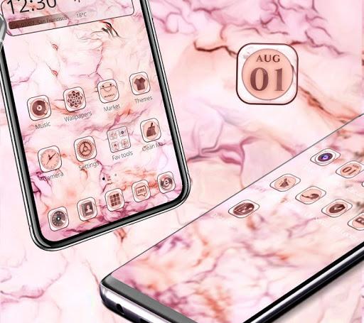 Pink Silk Marble Pattern Theme - Image screenshot of android app