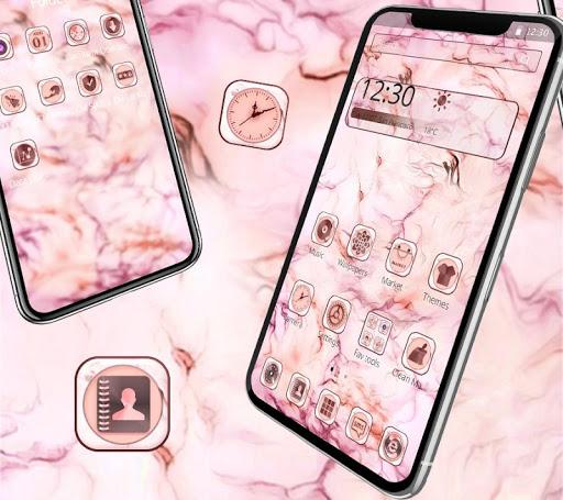 Pink Silk Marble Pattern Theme - Image screenshot of android app