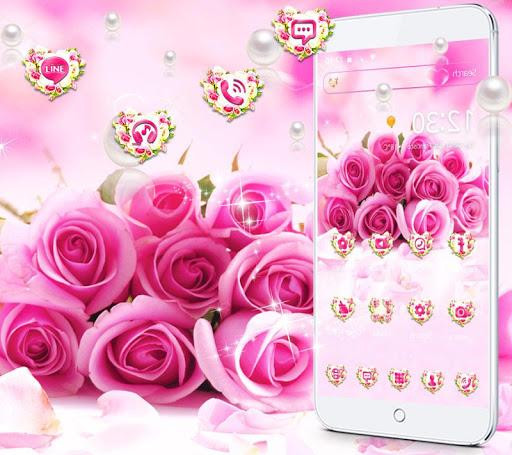 Pink Rose Romantic Love Theme - Image screenshot of android app