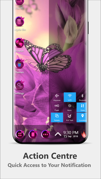 Pink Butterfly Stylish Theme - Image screenshot of android app