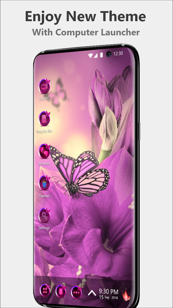 Pink Butterfly Stylish Theme - Image screenshot of android app